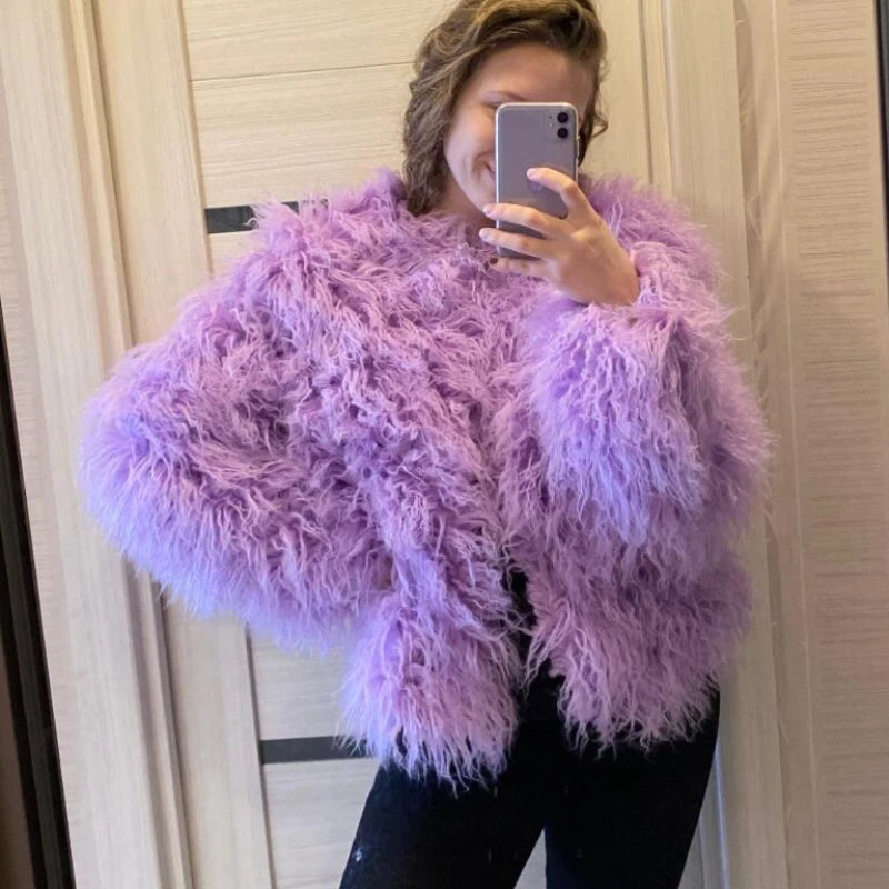 Women Faux Fur Coat Autumn Winter Fluffy Short Coat Faux Fur Jacket-Dollar Bargains Online Shopping Australia