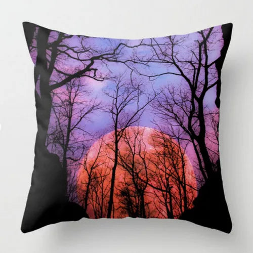 Nordic sofa cushion cover plush pillow cover purple pattern cushion cover living room office nap pillow cover-Dollar Bargains Online Shopping Australia