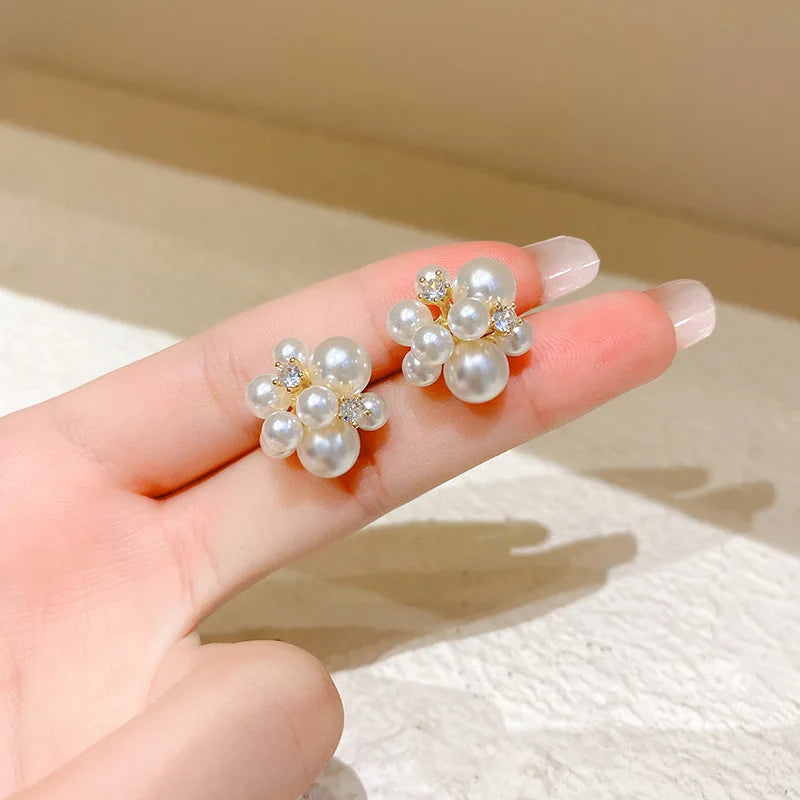 Simple Temperament Circle Pearl Earrings Fashion Small Versatile Earrings Women's Jewelry-Dollar Bargains Online Shopping Australia