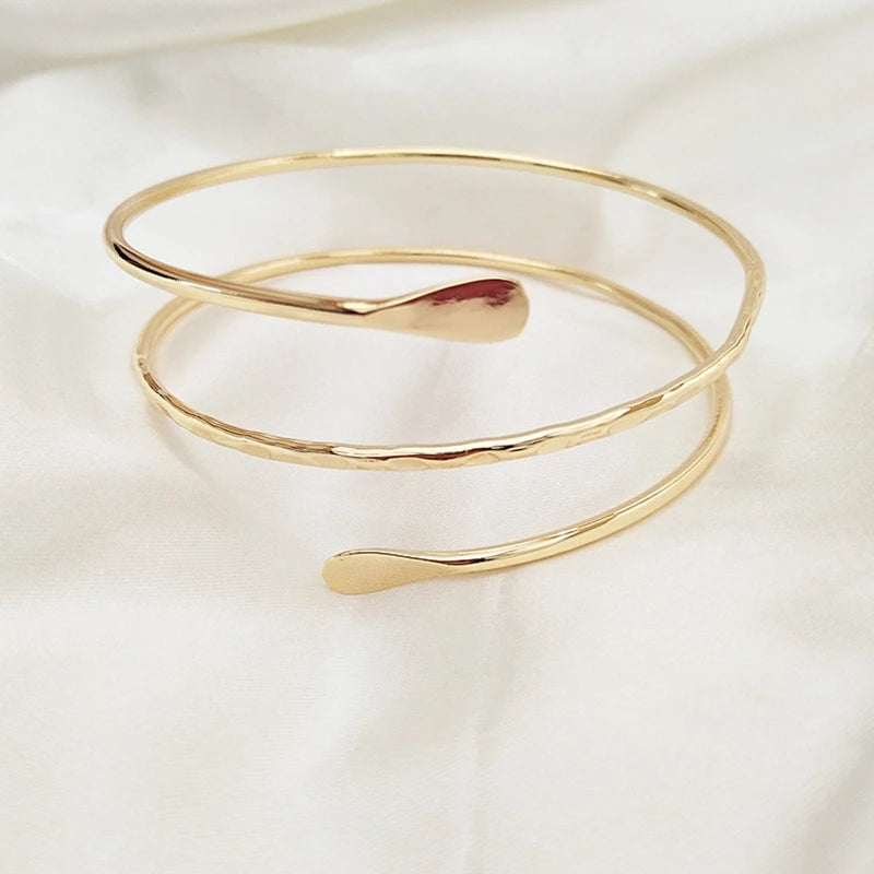 Alloy Spiral Armband Swirl Upper Arm Cuff Armlet Bangle Bracelet Egyptian Costume Accessory for Women Gold Silver Color-Dollar Bargains Online Shopping Australia