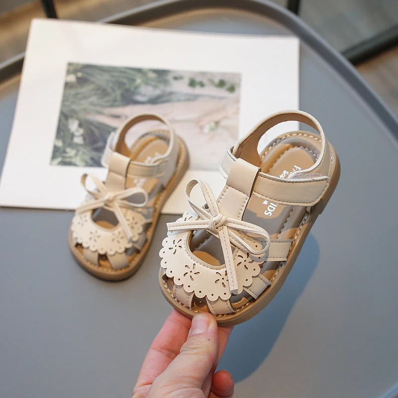 Summer Baby Girls Sandals Cut-Outs Lace Princess Shoes Children Sandals Anti Slip Soft Sole Toddler Kids Beach Shoes-Dollar Bargains Online Shopping Australia