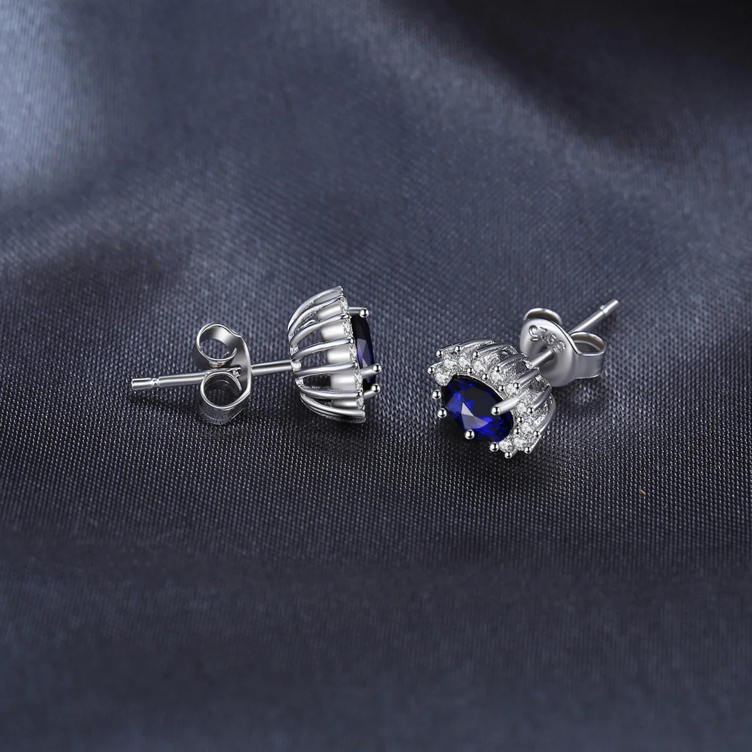 Created Blue Sapphire Ruby 925 Sterling Silver Stud Earrings Natural Amethyst Garnet Peridot Topaz Princess Diana