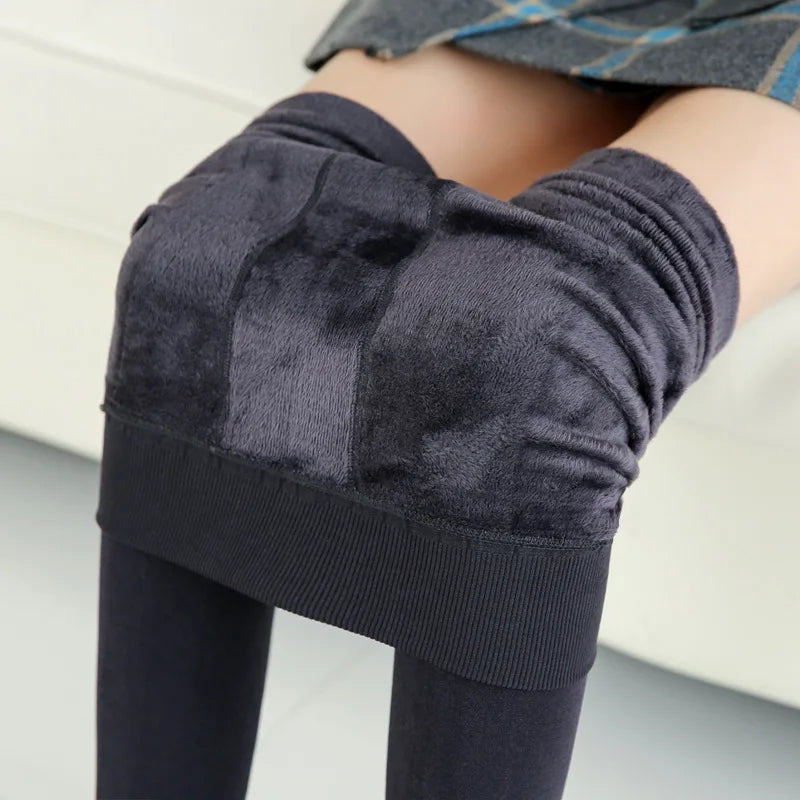 Women Leggings Winter Warm Thicken Velvet Elastic High Waist Leggings Fleece Casual Solid Tights Skinny Sexy Body Socks Leggins-Dollar Bargains Online Shopping Australia