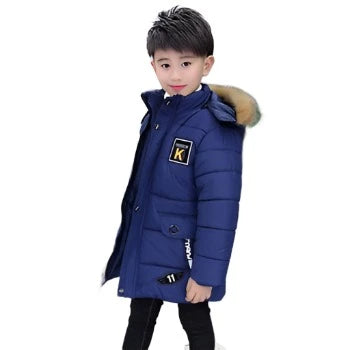 Jacket Autumn Winter Thicken Warm Teenager Kids Jackets Fashion Long Style Zipper Hooded Boys Coat-Dollar Bargains Online Shopping Australia