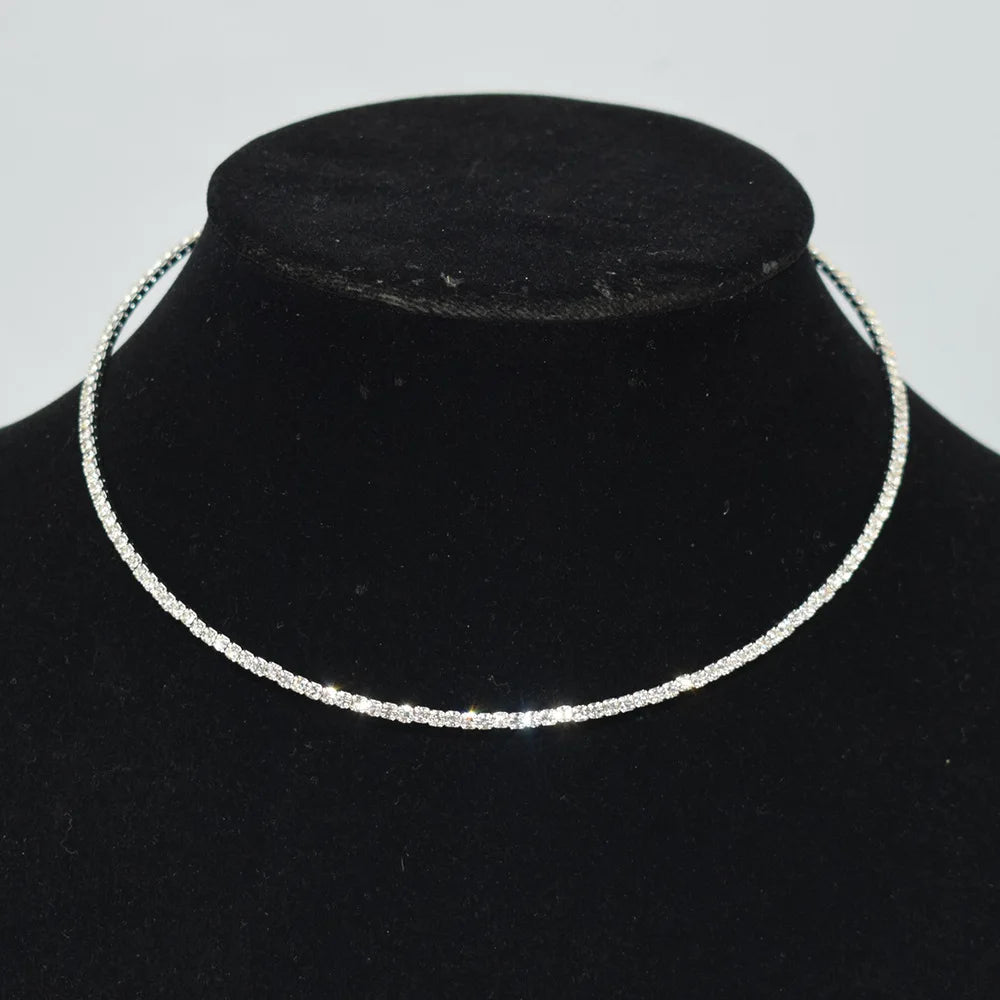 Necklace Women Simple Classic Rhinestones Choker Neck Necklaces Jewelry Open Collar Gift-Dollar Bargains Online Shopping Australia