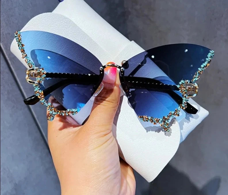 Luxury Diamond Butterfly Sunglasses Women Brand y2k Vintage Rimless Oversized Sun Glasses Ladies Eyewear gafas de sol-Dollar Bargains Online Shopping Australia