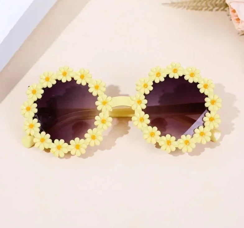 Girl Sunflower Round Flower Cute Ladies Fashion Sun Shade Glasses Children's Daisy Sunglasses Child Matching Sunglasses-Dollar Bargains Online Shopping Australia