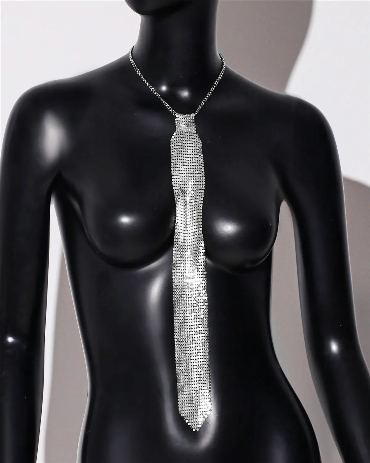 Shiny Rhinestone Fishnet Tie For Women Fashion Luxury Diamond Wedding Banquet Feast Club Party Necklace Jewelry Accessories-Dollar Bargains Online Shopping Australia