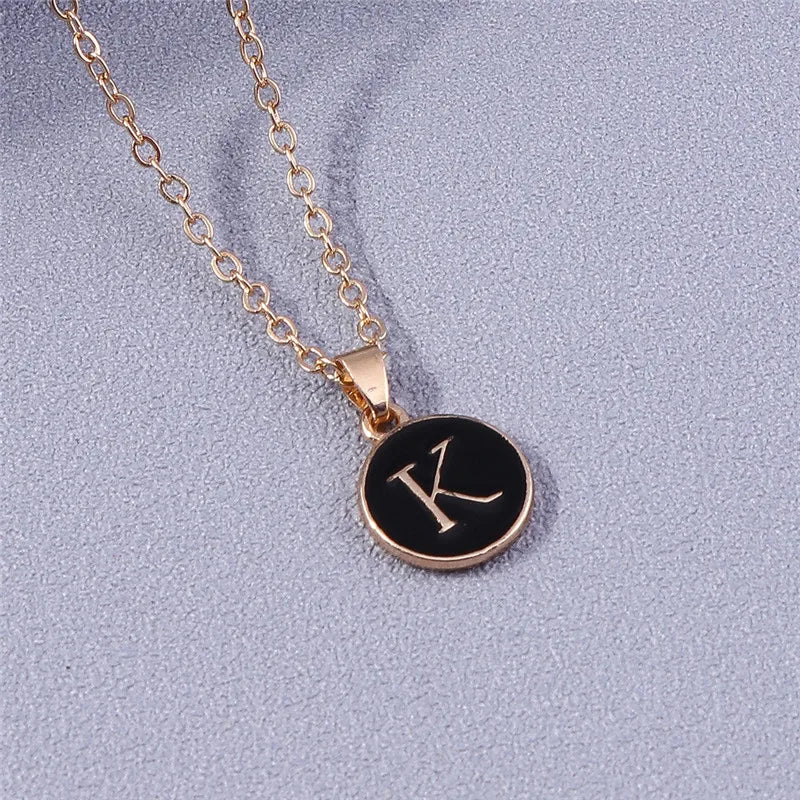 Name Initials Letter Pendant Necklace Enamel A-Z Alphabet Necklaces Girls Birthday Gifts Jewelry Accessories-Dollar Bargains Online Shopping Australia