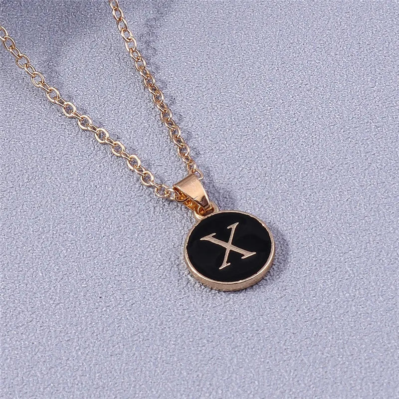 Name Initials Letter Pendant Necklace Enamel A-Z Alphabet Necklaces Girls Birthday Gifts Jewelry Accessories-Dollar Bargains Online Shopping Australia