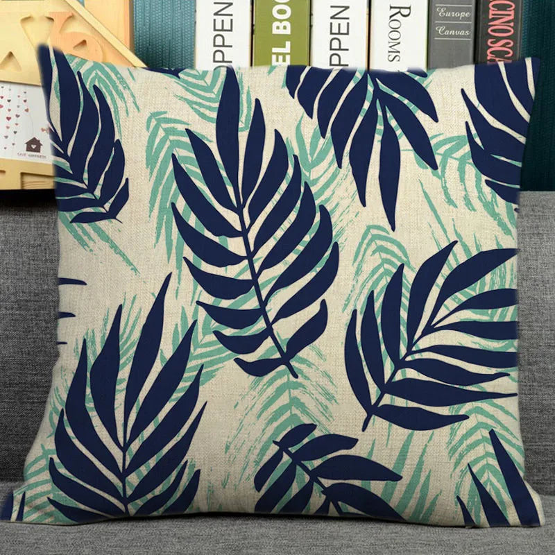 Nordic plant print cushion home decorative pillow 45x45cm pillowcase Modern sofa Decor tropical leaves seat back-Dollar Bargains Online Shopping Australia