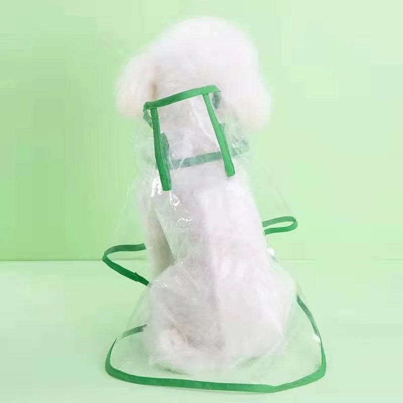 Pet Dog Puppy Transparent Rainwear Raincoat Pet Hooded Waterproof Jacket Clothes Soft PVC Small Dogs Raincoat Puppy Rain Poncho-Dollar Bargains Online Shopping Australia