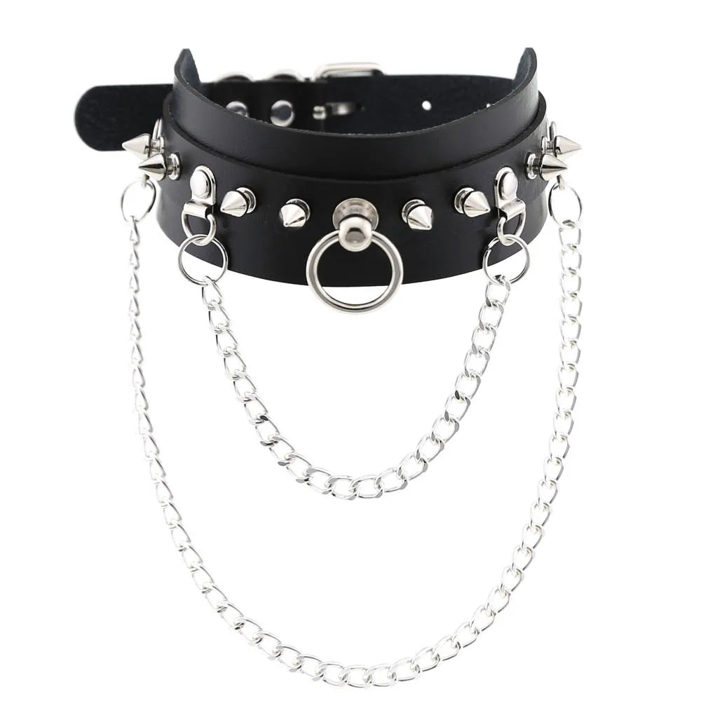 Harajuku Cosplay Rivet Punk Rock Gothi Women Collar Sexy PU Leather Heart Cross Spike Hip Hop Bondage Choker Jewelry-Dollar Bargains Online Shopping Australia
