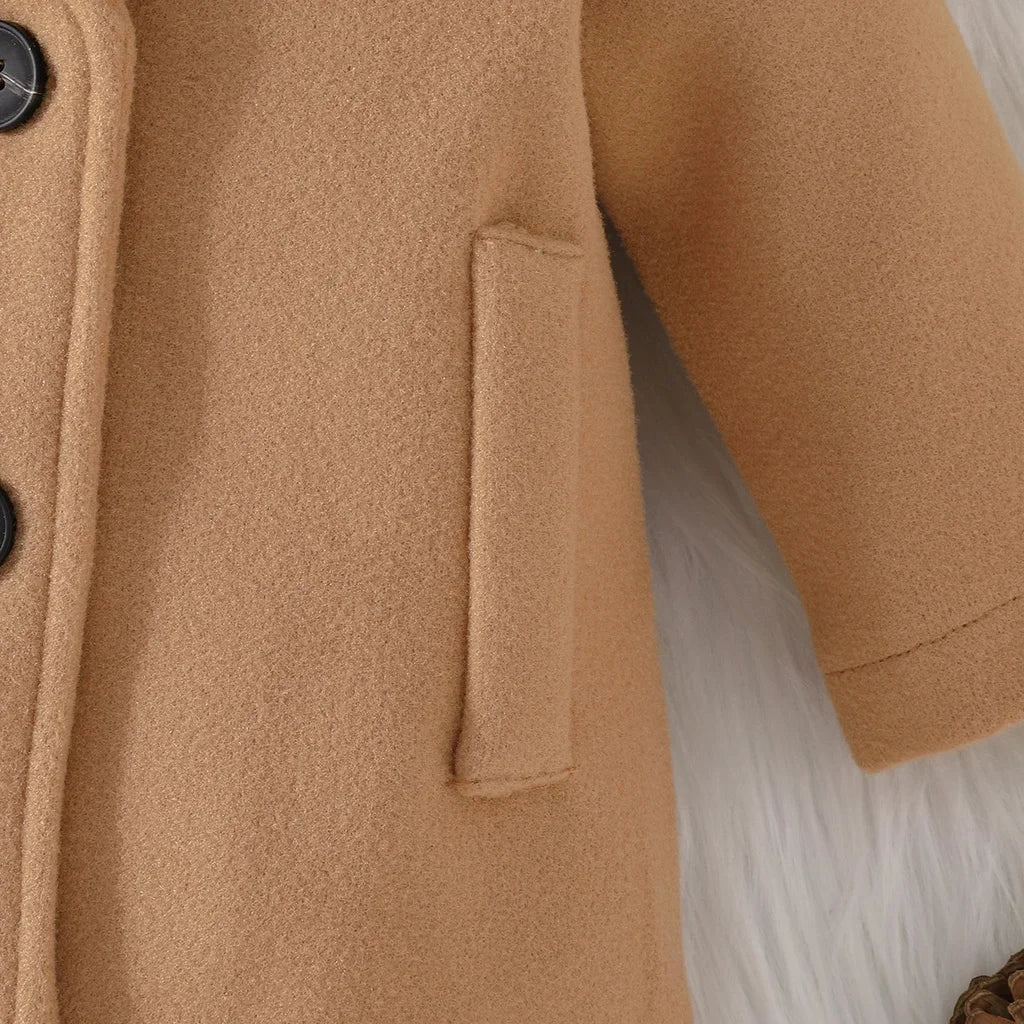 Jacket Newborn Baby Boy Girl Kids Clothes 3-36 Months Fashion Long Sleeve Button Khaki Coat Childrens Warm Outwear-Dollar Bargains Online Shopping Australia