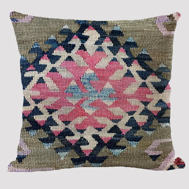 Bohemian Patterns Linen Cushions Case Multicolors Abstract Ethnic Geometry Print Decorative Pillows Case Living Room Sofa Pillow-Dollar Bargains Online Shopping Australia