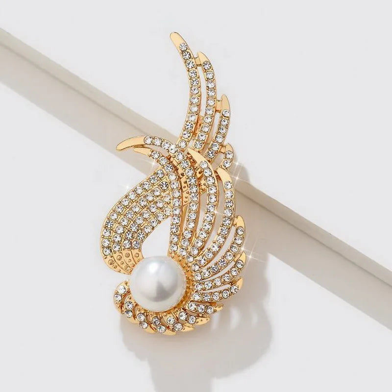 Exquisite Love Heart Brooches For Women Elegant Angel Wings Full Rhinestone Pearl Brooch Pins Sweater Cardigan Buckle Jewelry-Dollar Bargains Online Shopping Australia