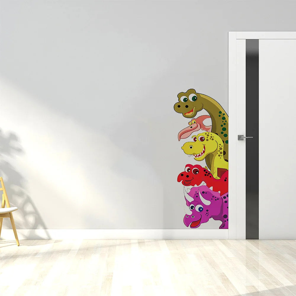 Funny Probe Dinosaur Room Decor Wall Decals Behind The Door Stickers Kids Bedroom Living Room Children Nursery Mural Wall Art-Dollar Bargains Online Shopping Australia