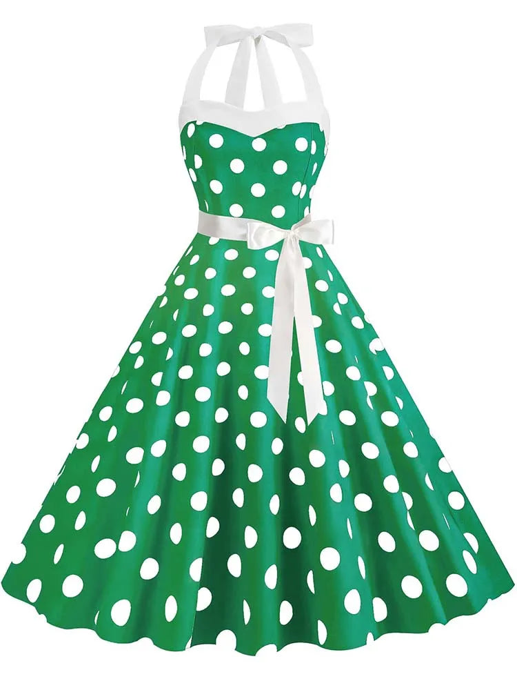 Vintage 50s 60s Women Summer Party Dress With Belt Pink Plaid Print Halter Hepburn Robe Rockabilly Dresses-Dollar Bargains Online Shopping Australia