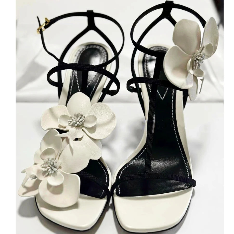 Flower Luxury Designer High Heels Women Fashion Sandals Female Slingback Sandals Women Brand Party Dress Shoes Pumps-Dollar Bargains Online Shopping Australia