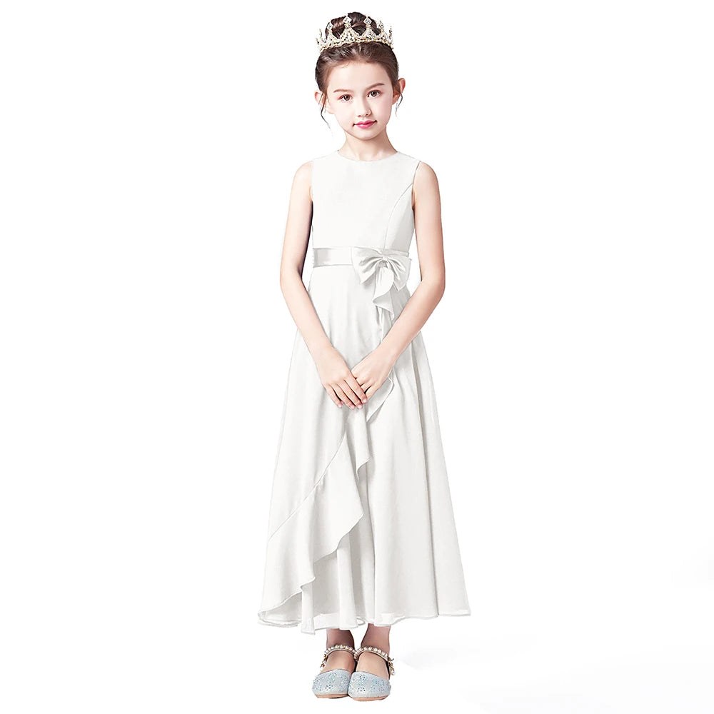 Chiffon Junior Bridesmaid For Teens Ankle-Length Flower Girl Dresses For Wedding Party Kids First Communion Gowns-Dollar Bargains Online Shopping Australia