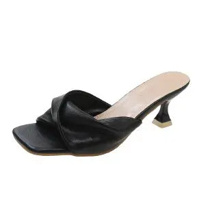 Fashion Simple Ladies Slippers Dew Feet High Heels-Dollar Bargains Online Shopping Australia