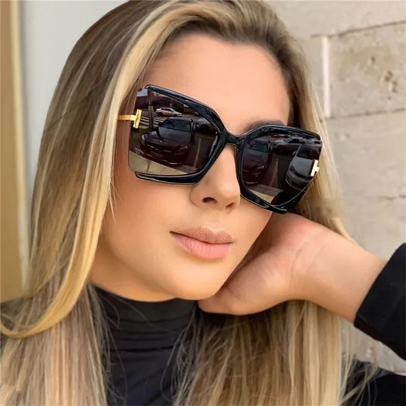 Oversized Square Women Sun Glasses Female Big Frame Colorful Shades for Women-Dollar Bargains Online Shopping Australia