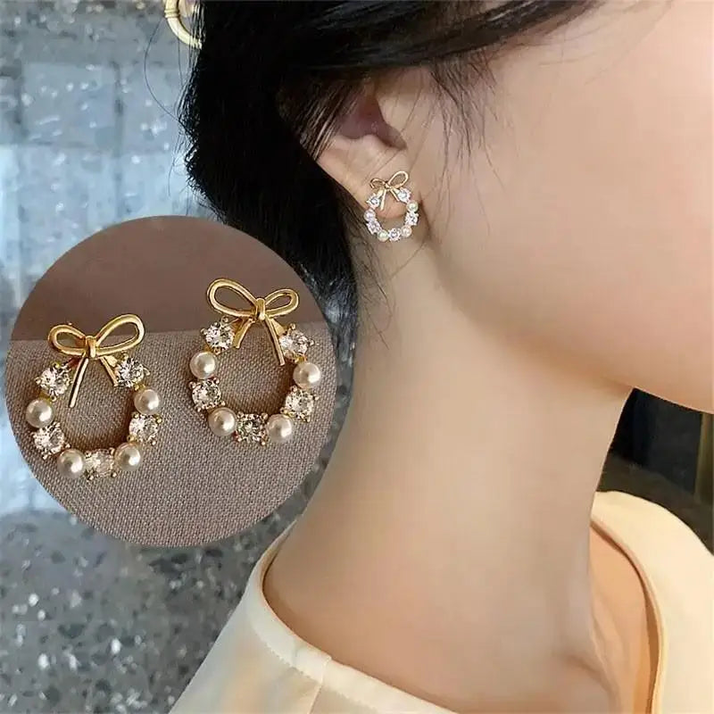 925 Silver Needle Korean Fashion Imitation Pear Earrings For Women Jewelry Luxury Women's Heart Stud Earrings-Dollar Bargains Online Shopping Australia
