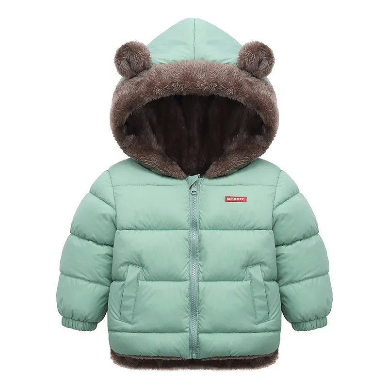 Baby Boys Girls Jacket Hooded Cotton Outerwear Children's Thick Fleece Coat Cashmere Padded Jackets Winter Boys Girls Warm Coats-Dollar Bargains Online Shopping Australia