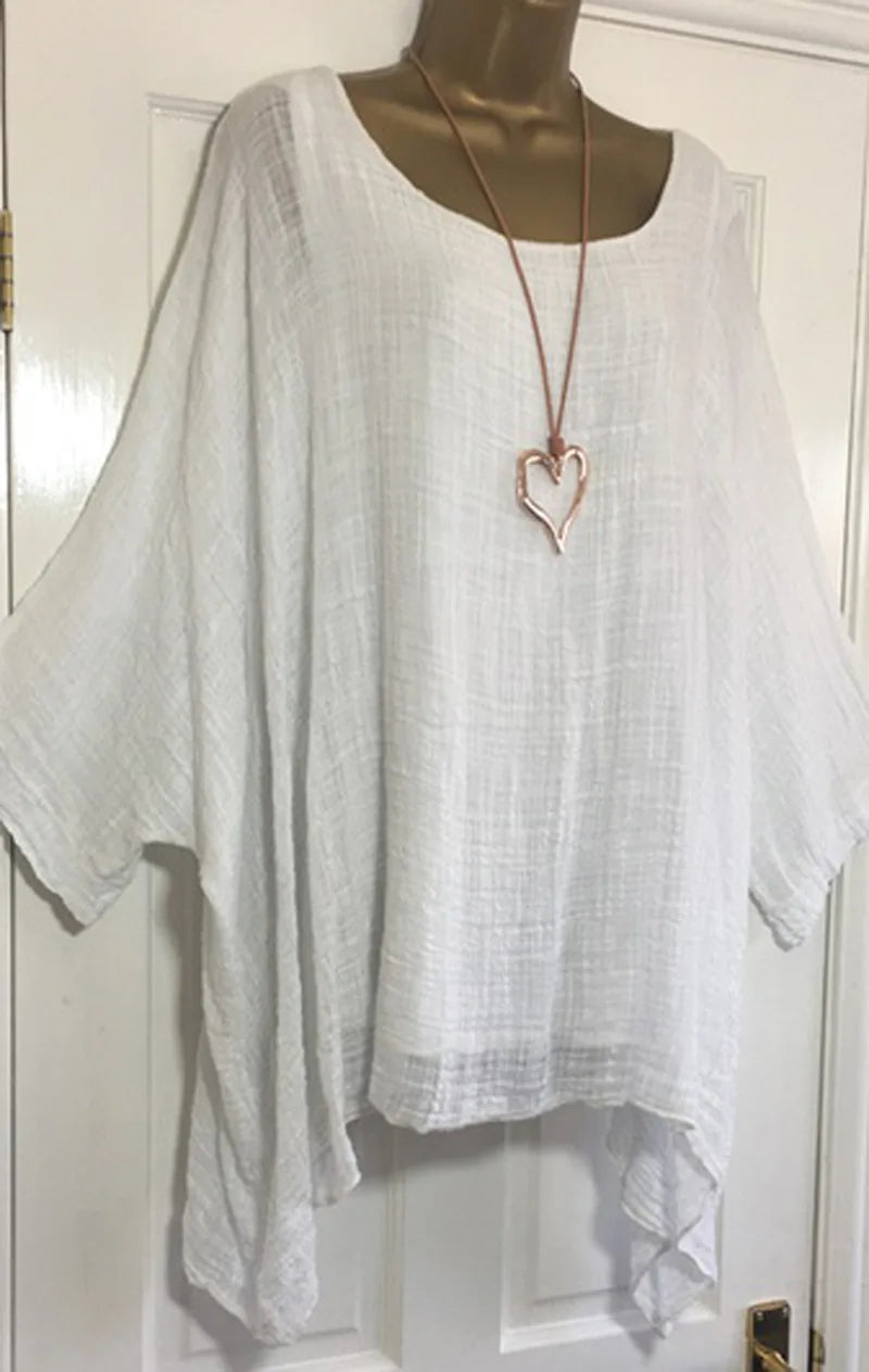 Womens Batwing Sleeve Solid Color Loose O-Neck 3/4 Sleeve Casual Elegance Blouse Ladies Top-Dollar Bargains Online Shopping Australia