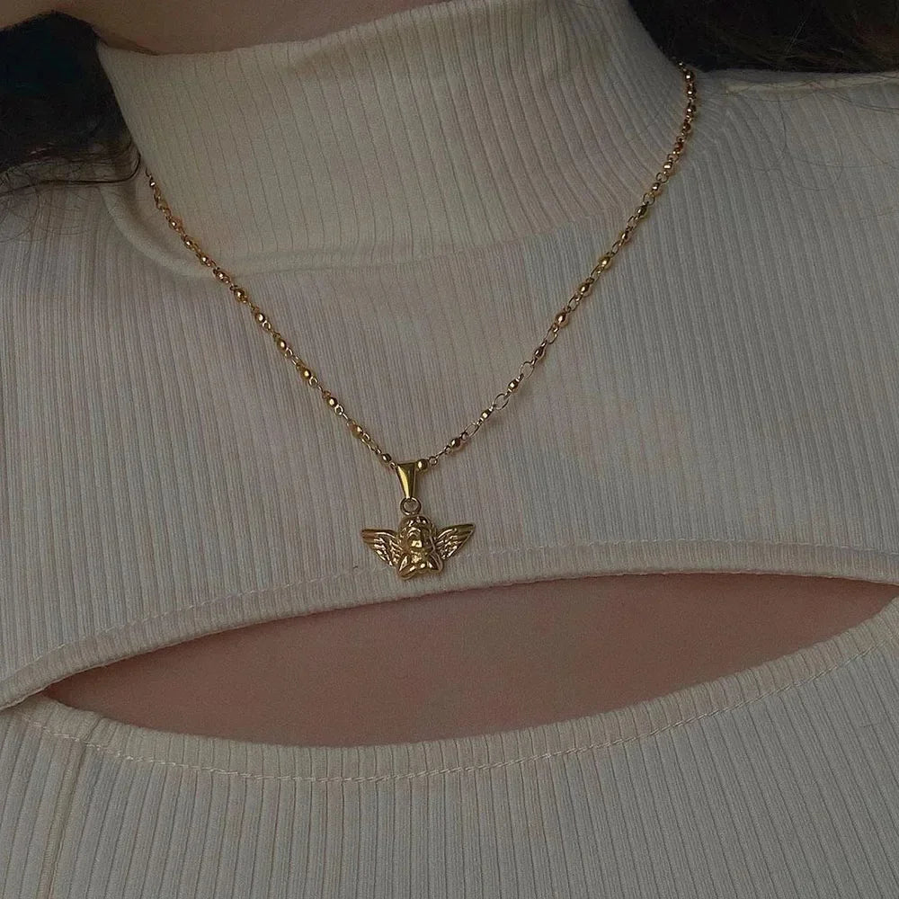 Multilayer Boho Colorful Bead Chain Necklace For Women Female Crystal Water Drop Metal Letter Pendant Jewelry Gift-Dollar Bargains Online Shopping Australia