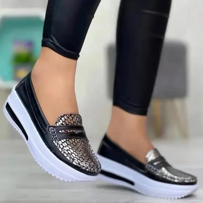 Luxury Designer Women Fashion Loafers Breathable Slip-On Vulcanized Shoes Casual Wedge Heel Lightweight Woman Sneakers-Dollar Bargains Online Shopping Australia