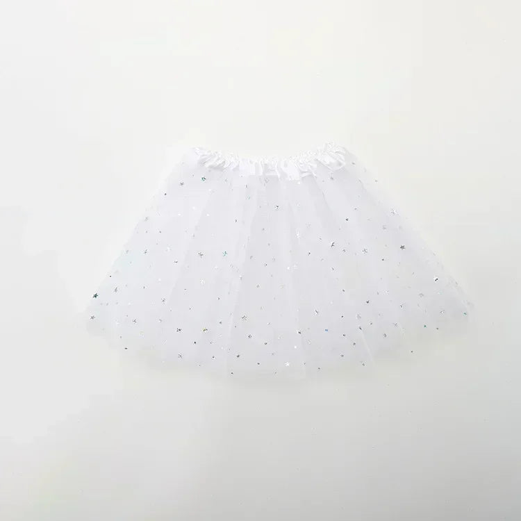 Kids Baby Star Glitter Dance Tutu Skirt For Girl Sequin 3 Layers Tulle Toddler Lace Pettiskirt Children Chiffon-Dollar Bargains Online Shopping Australia