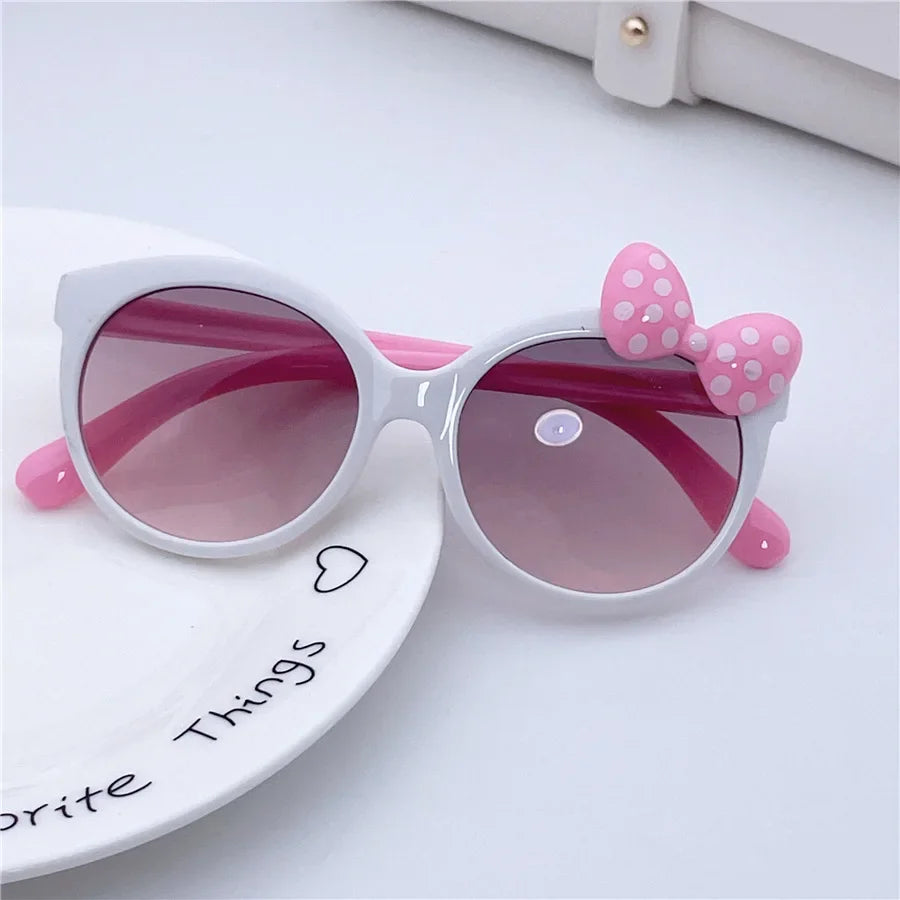 Kids Sunglasses Girls Boys Shiny Bowknot Sun Glasses Lovely Cat Children Eyewear Fashion Gradient Eyeglasses UV400-Dollar Bargains Online Shopping Australia