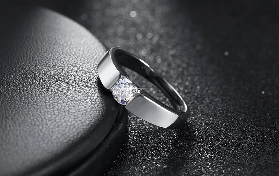 Charm 925 Sterling Silver Rings Shining crystal engagement wedding Jewelry-Dollar Bargains Online Shopping Australia