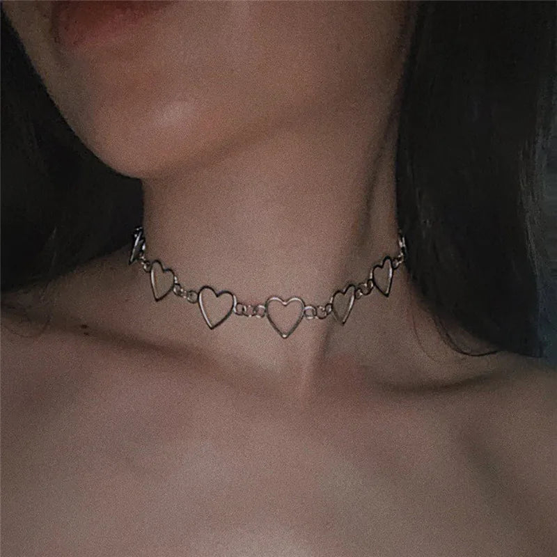 Stainless Steel Choker Layered Necklace Women Punk Trendy Dainty Chain Statement Pendant Hip Hop Jewelry-Dollar Bargains Online Shopping Australia