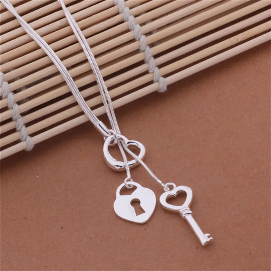 Silver Charms Necklace High-quality Jewelry Exquisite Fashion Women Classic Cute Wedding-Dollar Bargains Online Shopping Australia