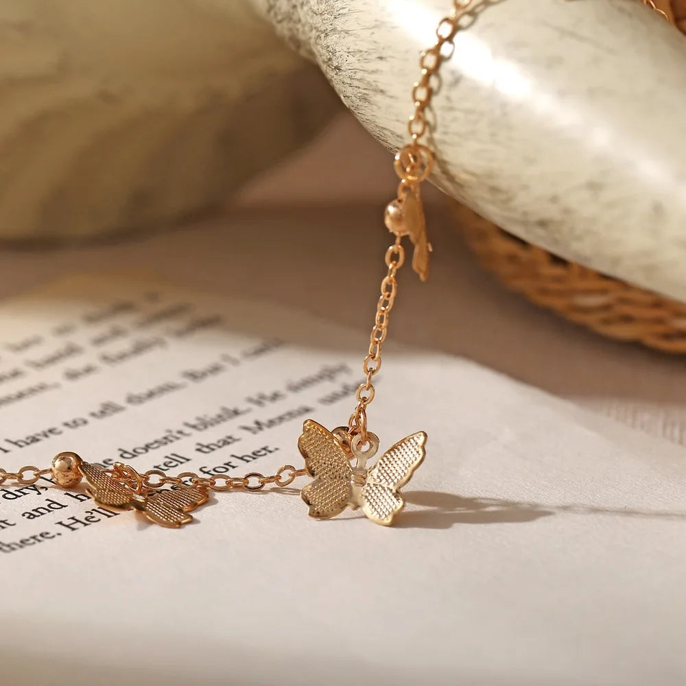 Anklets Butterfly Accessories for Women Summer Beach Ankle Foot Chain Jewelry-Dollar Bargains Online Shopping Australia