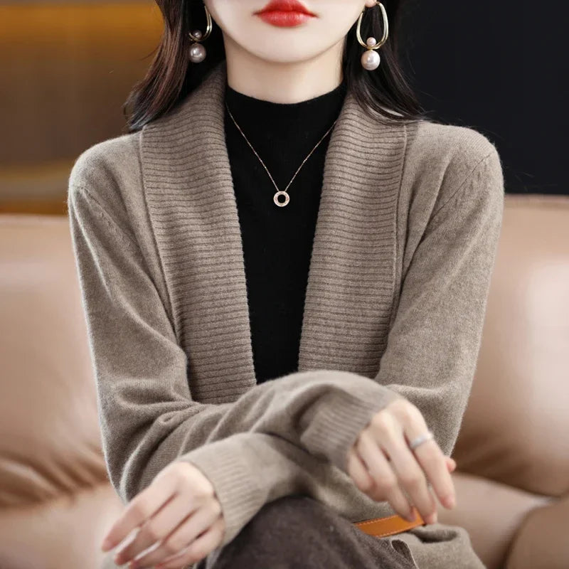 Knitted Sweater Women Cardigan V-Neck Knit Women Sweater Cardigans Sweaters-Dollar Bargains Online Shopping Australia