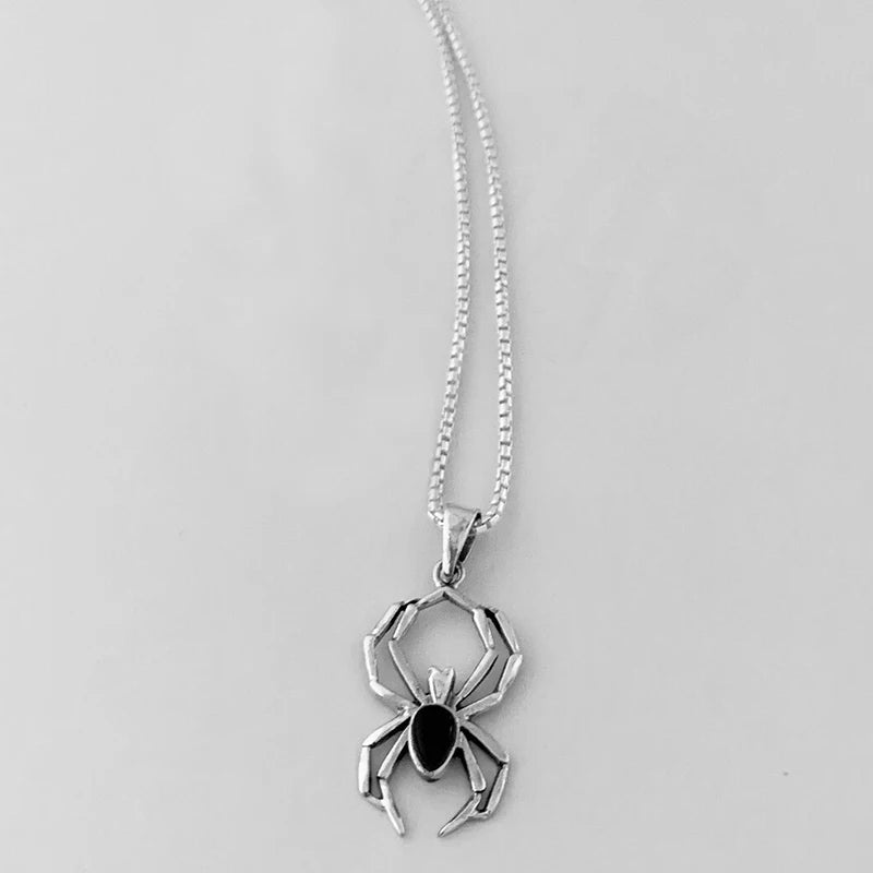 Spider Animal Pendant Necklace for Girls Silver Color Chain Necklace Y2K Style Women Neck Accessories Trendy Jewelry-Dollar Bargains Online Shopping Australia