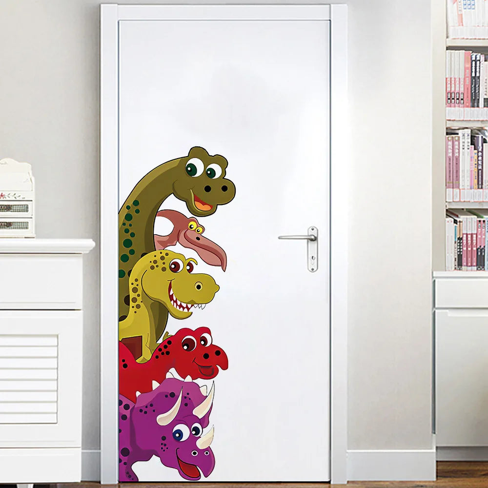 Funny Probe Dinosaur Room Decor Wall Decals Behind The Door Stickers Kids Bedroom Living Room Children Nursery Mural Wall Art-Dollar Bargains Online Shopping Australia