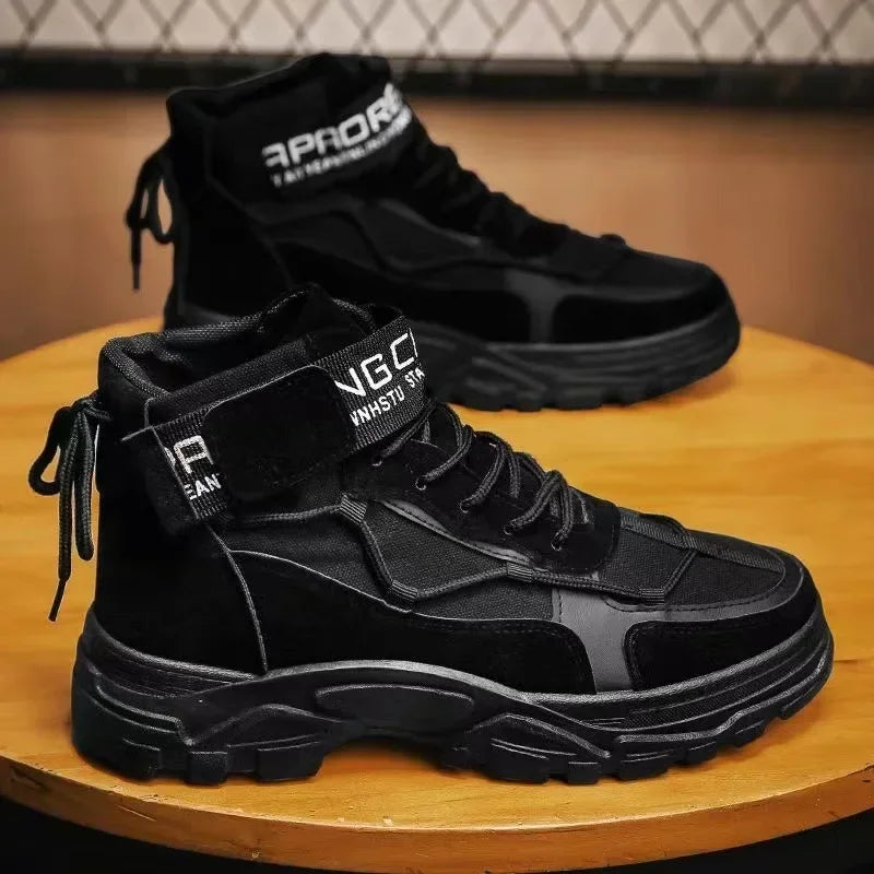 Men's Platform Boots Fashion Desert Boots New Comfortable Non-slip Hiking Shoe High Top All-match Work Boots-Dollar Bargains Online Shopping Australia