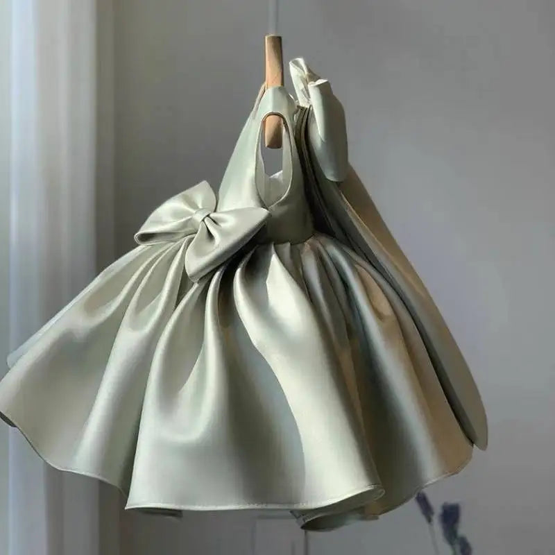 Flower Baby Girls Wedding Birthday Bownot Dresses Clothing Toddler Kids Princess Party Ball Gown Dress Costume-Dollar Bargains Online Shopping Australia