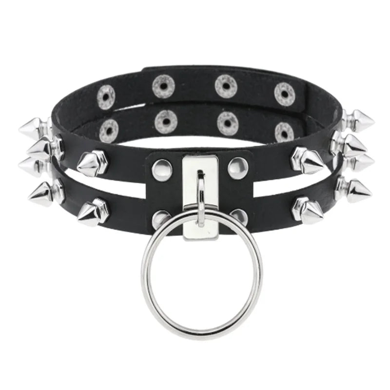 Harajuku Cosplay Rivet Punk Rock Gothi Women Collar Sexy PU Leather Heart Cross Spike Hip Hop Bondage Choker Jewelry-Dollar Bargains Online Shopping Australia