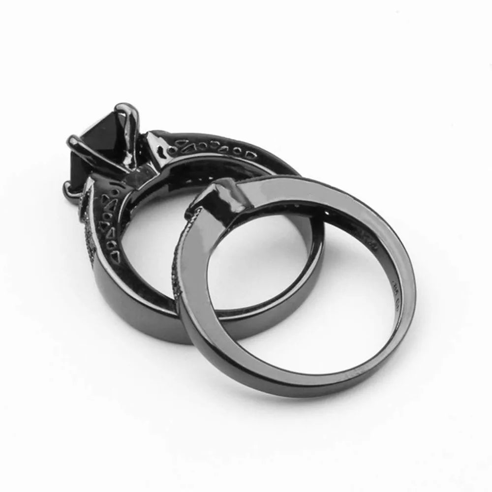 Luxury Rings Unique Female Black Oval Inlaid Cross Border Rings Vintage Big Wedding Rings For Women Men Jewelry Gift Fashion-Dollar Bargains Online Shopping Australia