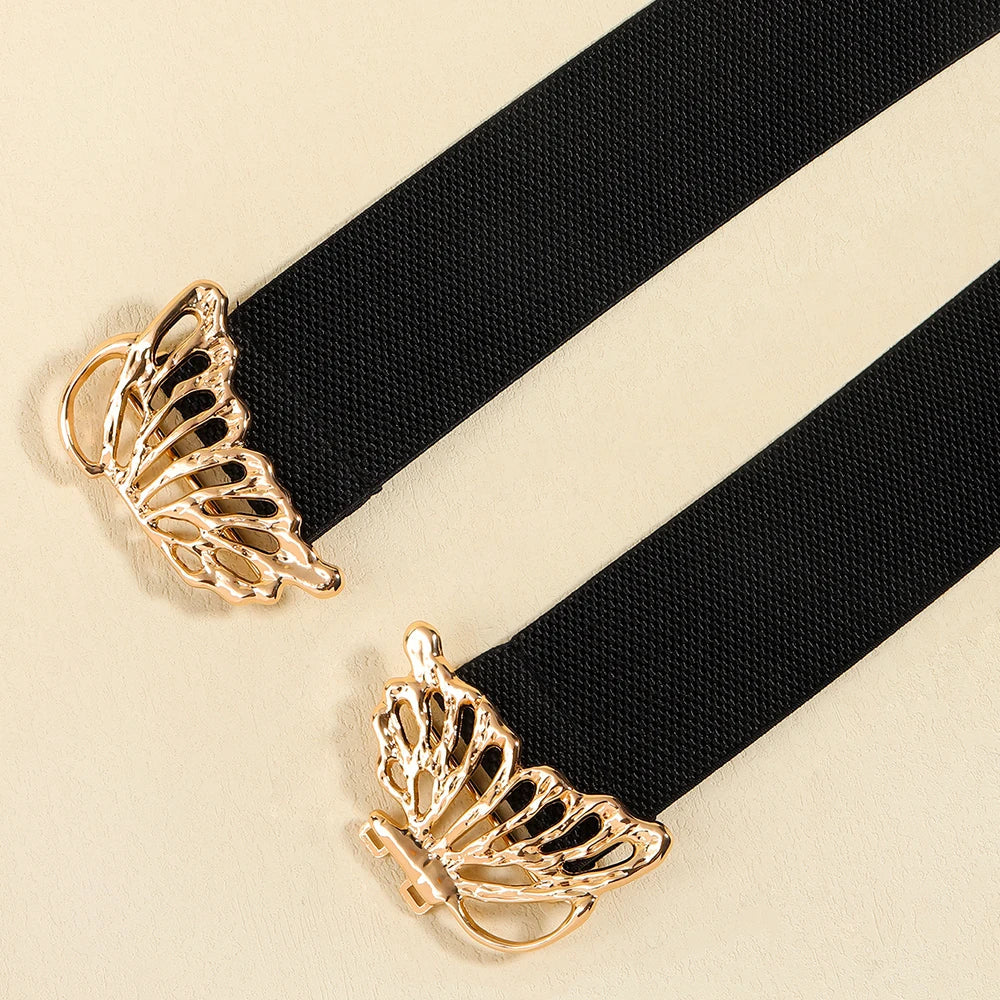 Fashion women's butterfly belt elastic elastic buckle waist seal decorative shirt dress waist trim