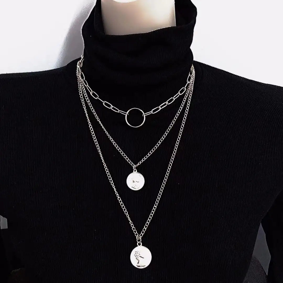 Multilayer Hip Hop Long Chain Necklace For Women Men Jewelry Gifts Key Cross Pendant Necklace Accessories-Dollar Bargains Online Shopping Australia