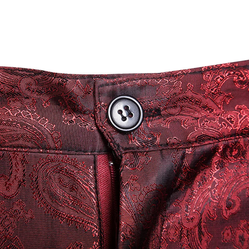 Spring Thin Purple Floral Suit Pants Men Wedding Party Dresses Pants Fashion Casual Trousers