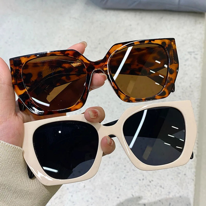 Vintage Brand Designer Polygon Sunglasses Women For Men Fashion Sun Glasses Trendy Punk Ladies Orange Big Shades-Dollar Bargains Online Shopping Australia