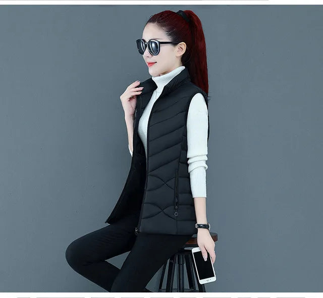 Woman Vest Autumn Winter Warm Down Cotton Vests Female Thick Removable Hooded Waistcoat Women's Sleeveless Jacket Vest Coat-Dollar Bargains Online Shopping Australia