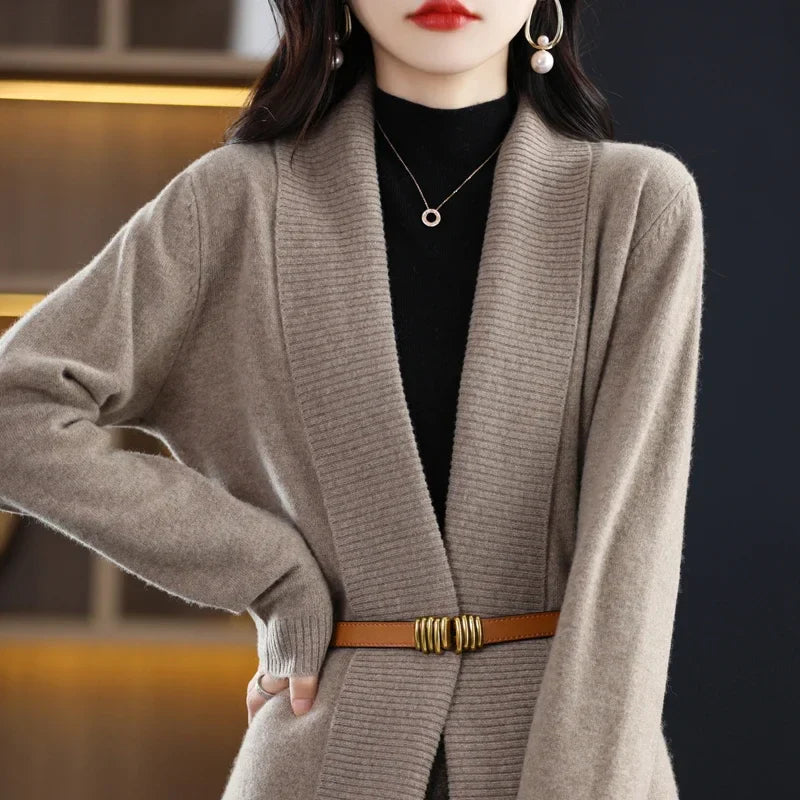 Knitted Sweater Women Cardigan V-Neck Knit Women Sweater Cardigans Sweaters-Dollar Bargains Online Shopping Australia